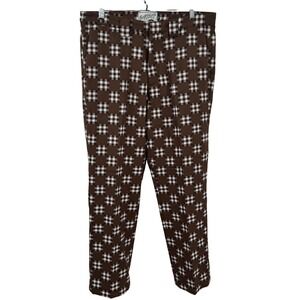 Bogey Boys Pants Mens 32x29 Brown Plaid Big Check Golf Retro Funky Loud Casual